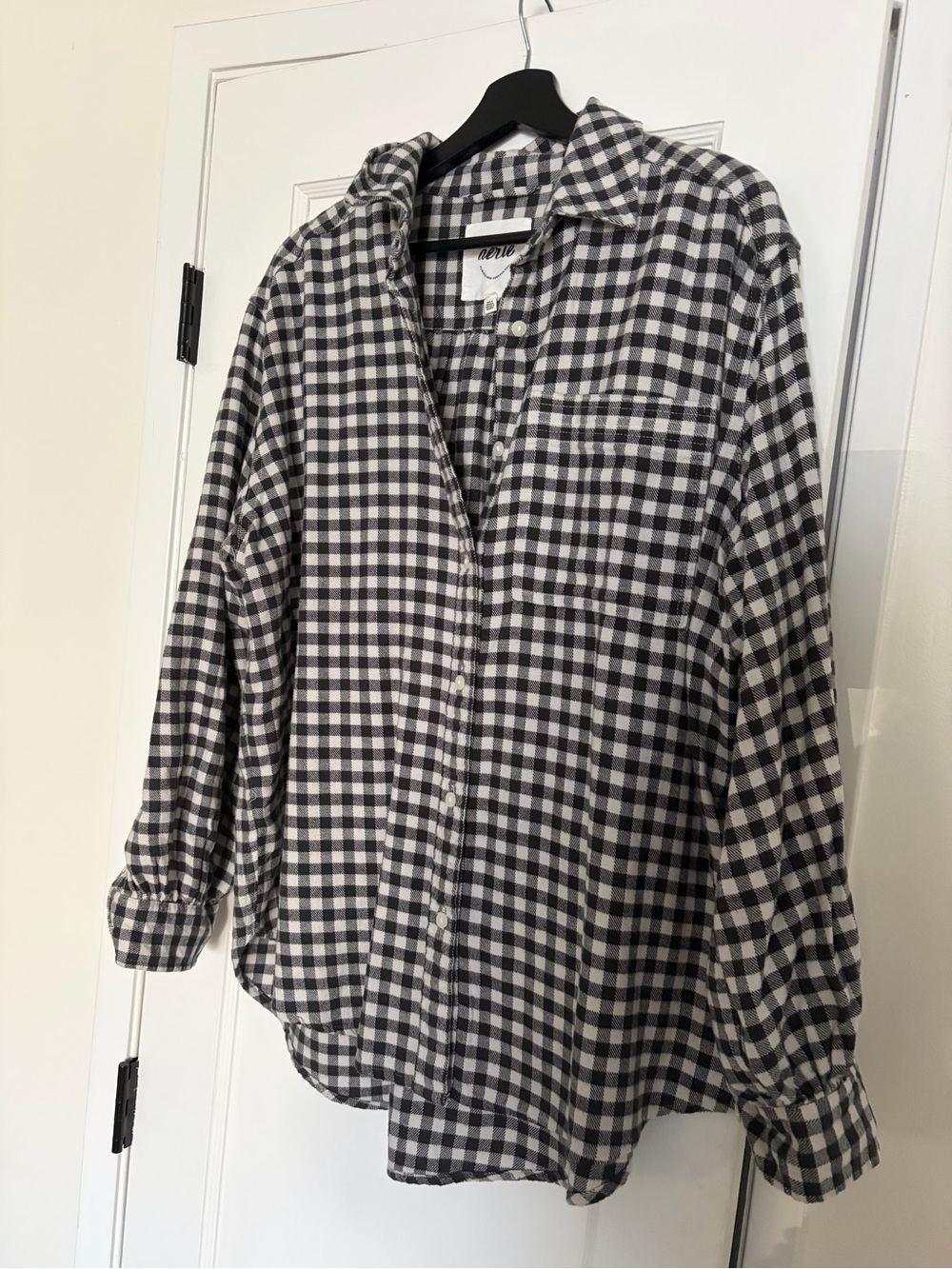 Aerie Women’s Flannel Black and White Checked Shirt